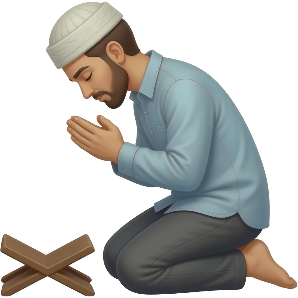 Namaz kılan secdeye giden insan emoji