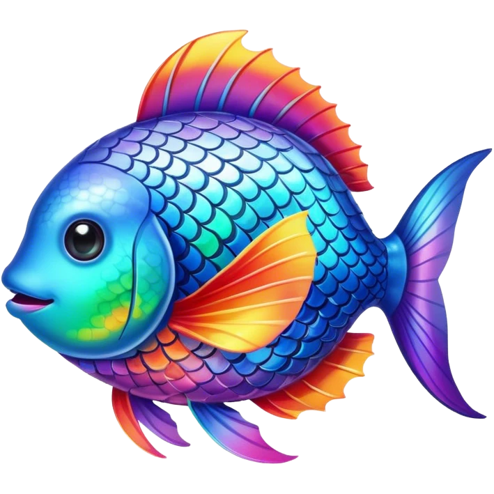 Kawaii rainbow fish  emoji