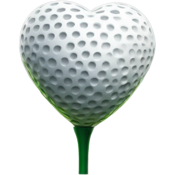 Golf ball in shape of a heart emoji