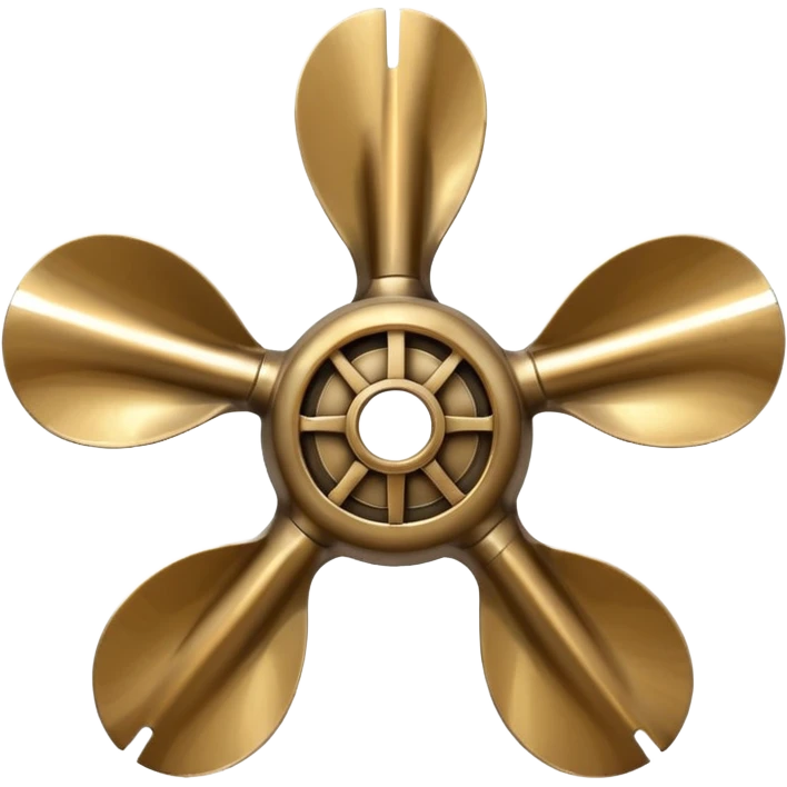 4 blade B-series  marine propeller, make it rounder and the bone is not visible emoji