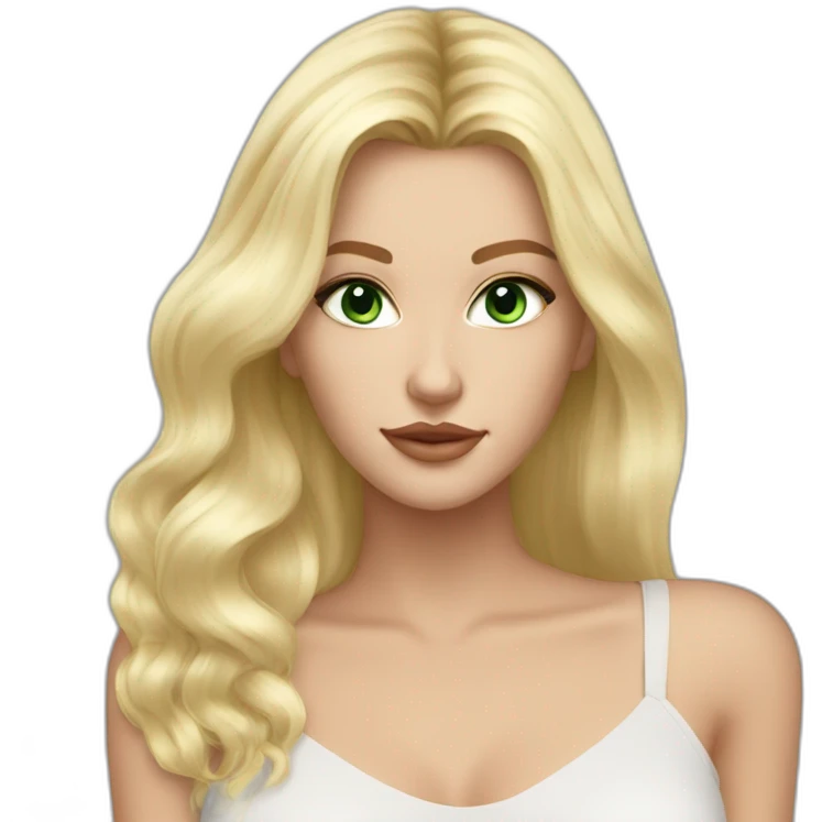 my beautiful blonde, green eyed, russian friend, with beautiful hair, that look like a super model emoji