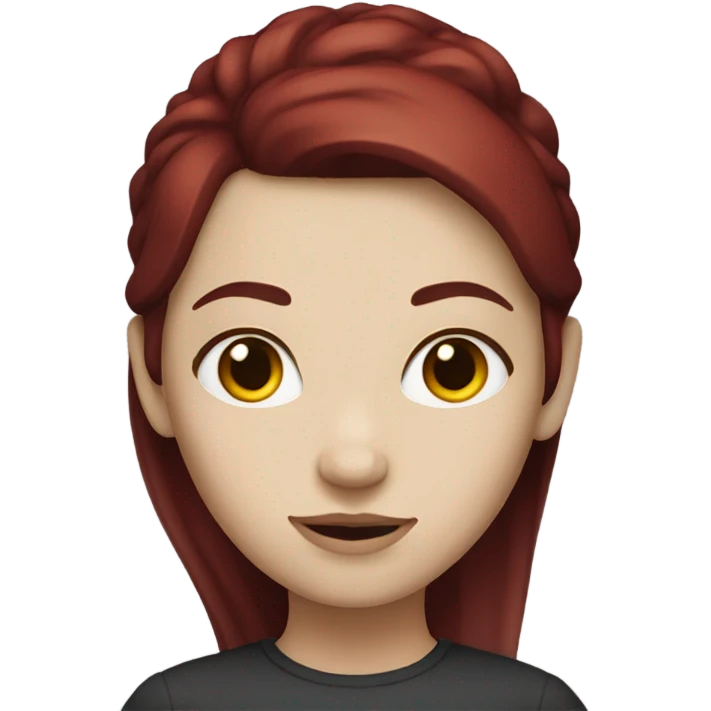 girl with white skin and dark red hair emoji