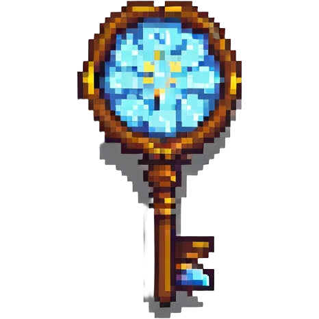 simple and colorful key in pixel art style emoji