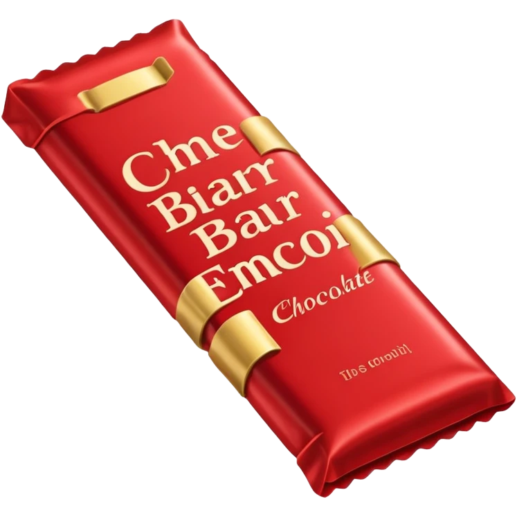  chocolate bar wrap with red wrapper emoji