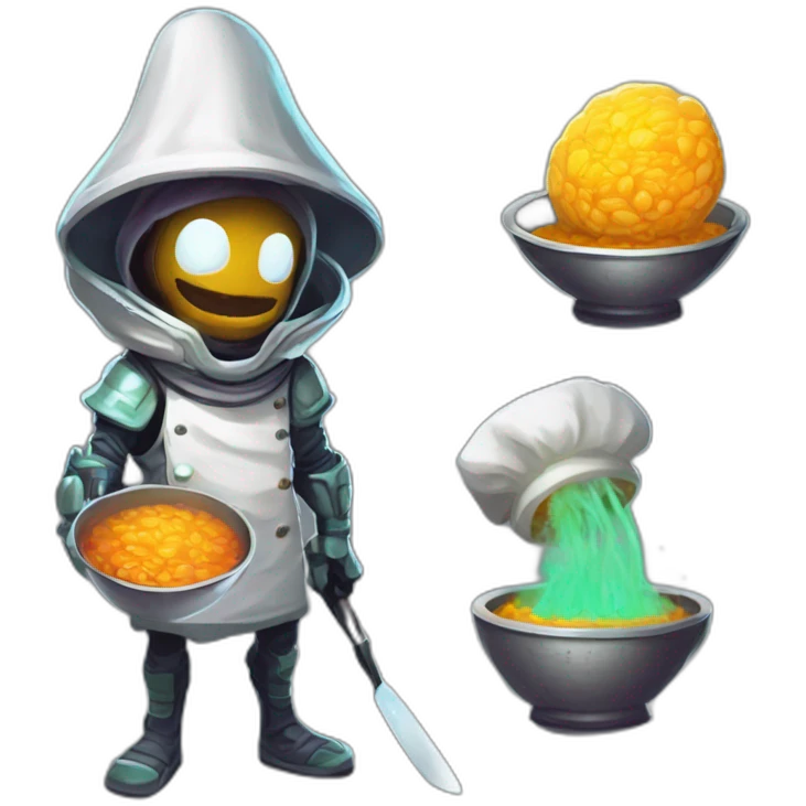 alien chef scifi roguelike rpg style inspired by slay the spire digital art emoji