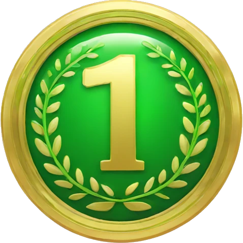 green badge or medal emoji