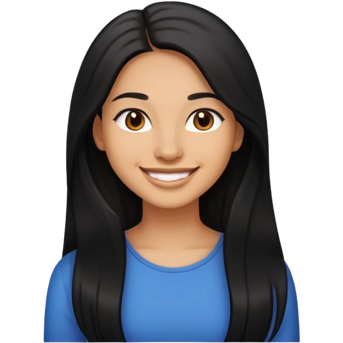 Mujer dentista de piel morena clara con cabello negro largo sonriente  emoji