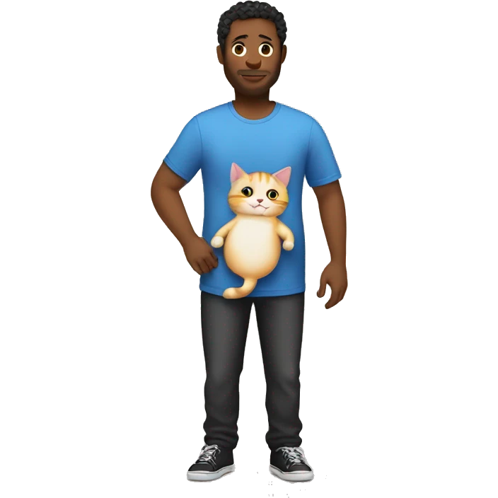pregnant man with a cat suit emoji
