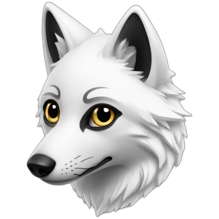 white fox with black markings sweating emoji