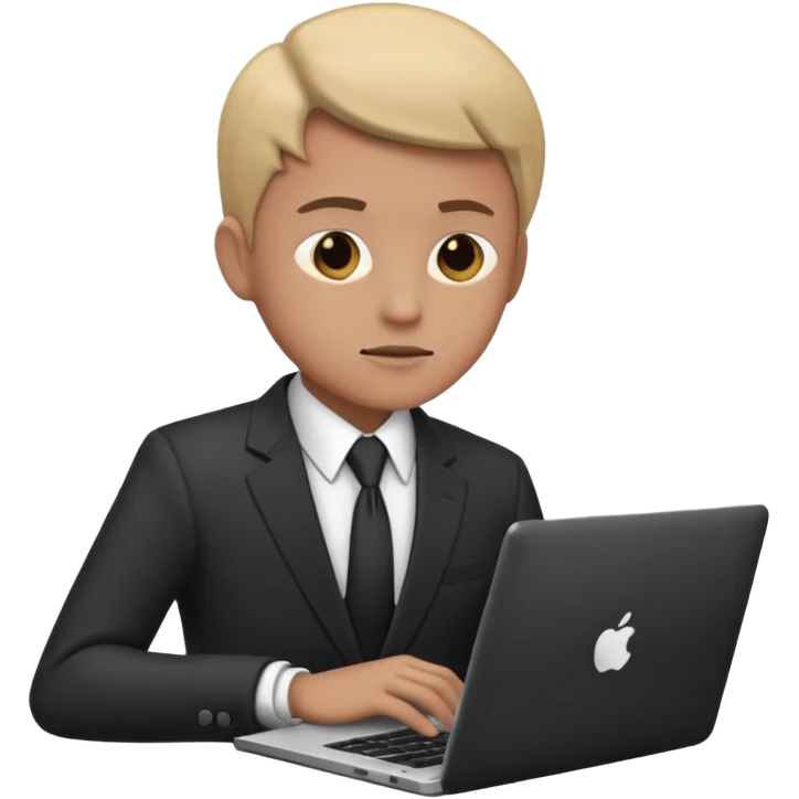working laptop person suit emoji