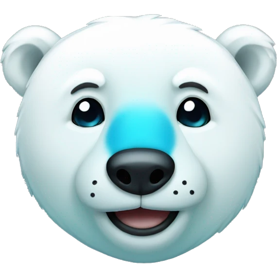 Polar bear with a cyan nose smiling emoji