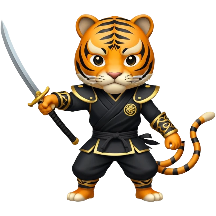 Feudal Japan tiger ninja with black outfit emoji