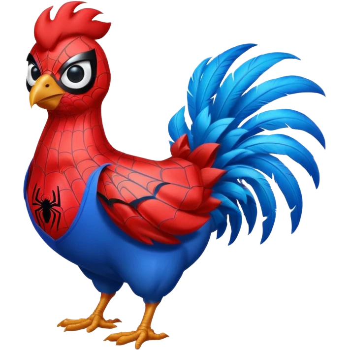 Spiderman but hes a chicken emoji