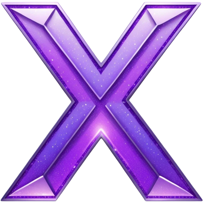 glitter purple letter X emoji