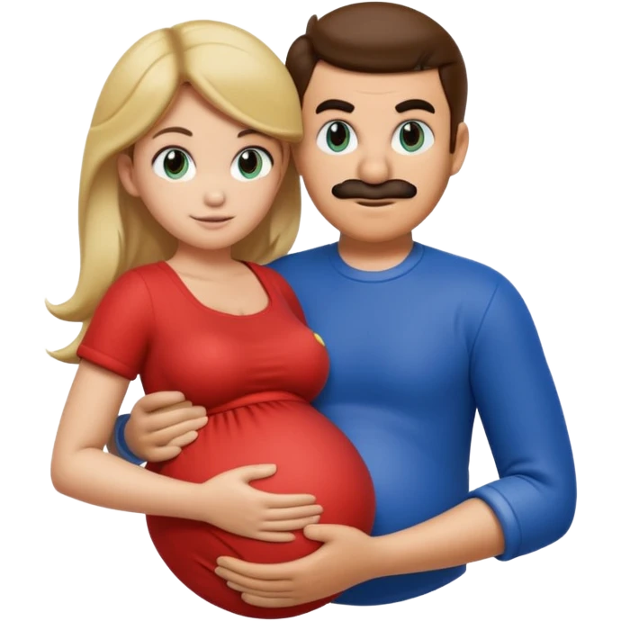 pregnant mario with belly being held by sonic emoji