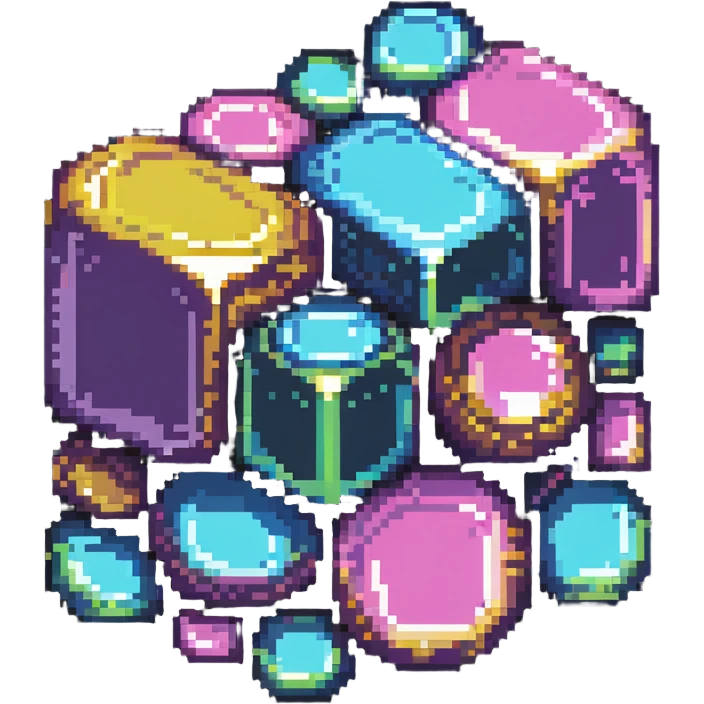 bismuth ingot with colorful geometric patterns emoji