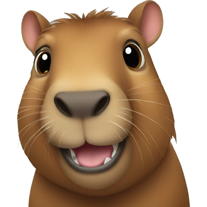 Capibara happy face emoji