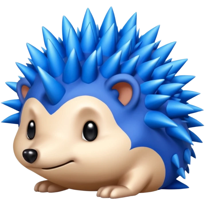  A blue hedgehog with 6 spines only face no whiskers emoji