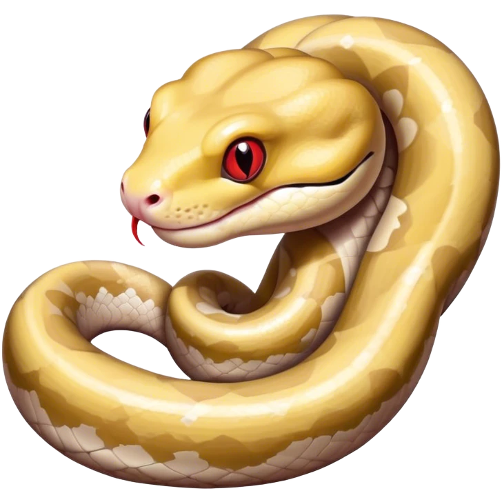 Ball python with heart eyes emoji