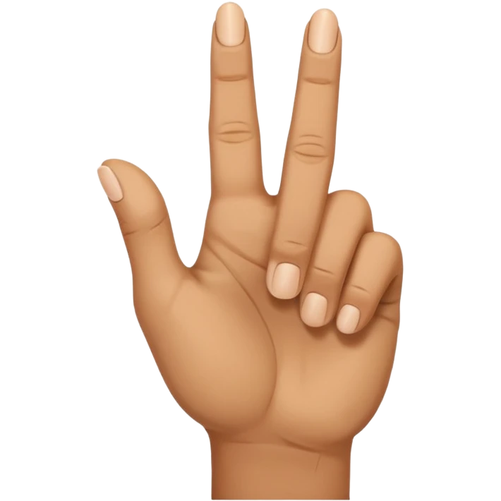 rock hand with the middle and index finger crossing over, middle behind index emoji