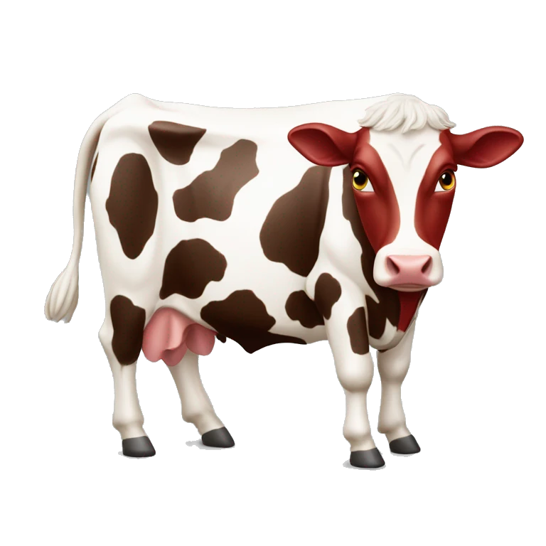 Une vache rouge qui rit emoji