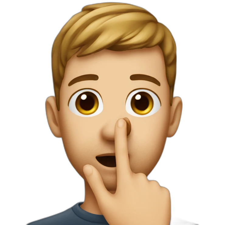 finger on nose calling dips emoji