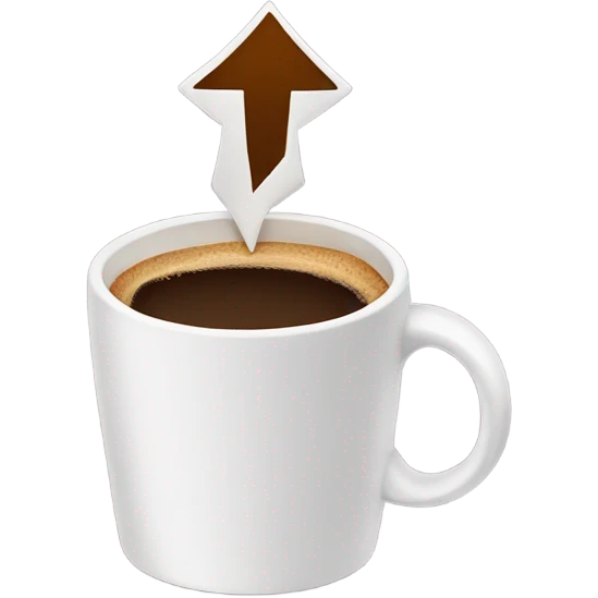 arrow pointing coffee cup emoji
