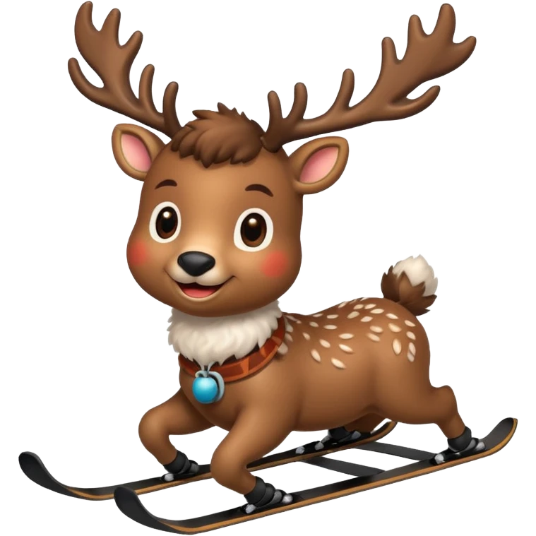 baby reindeer skiing emoji