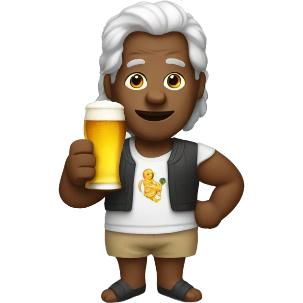 Kamala with a beer emoji