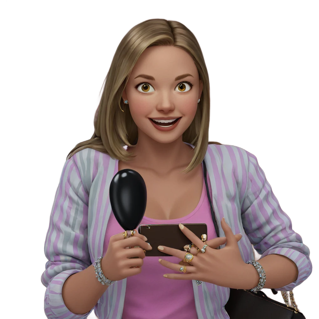 smiling girl with jewelry emoji