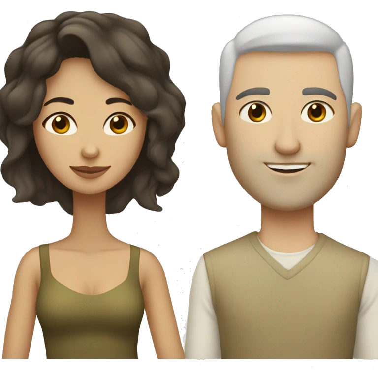 olive skin woman and pale skin man emoji