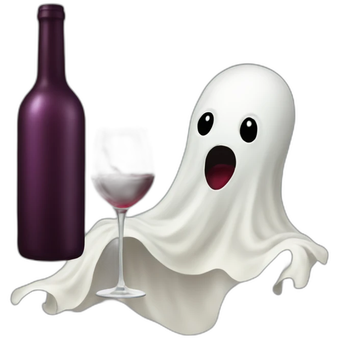 Ghost drinking wine emoji