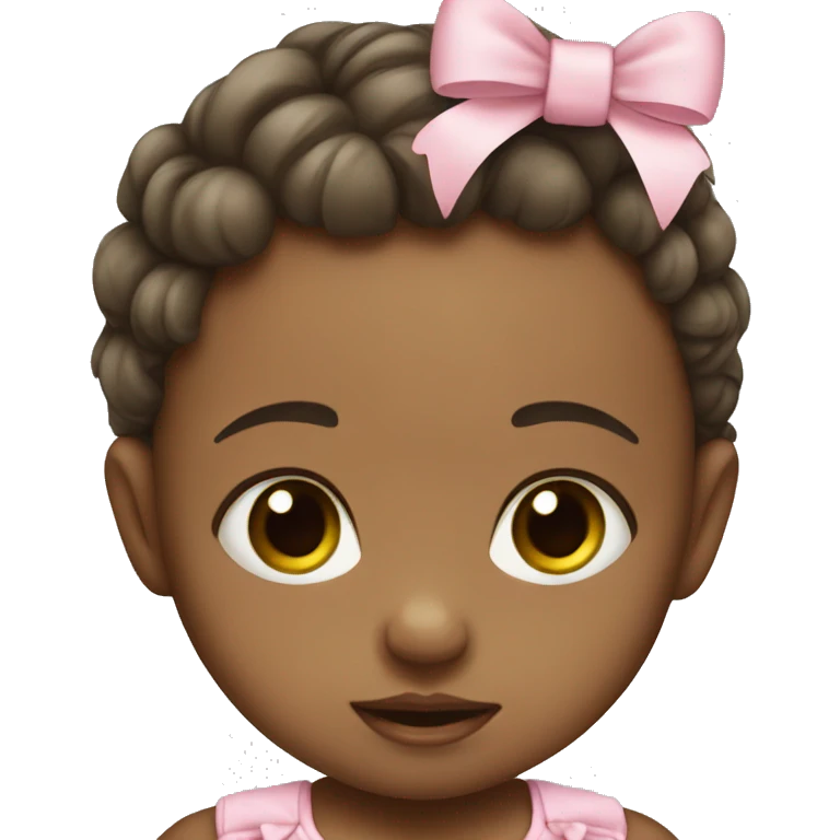 Baby girl wearing bow emoji
