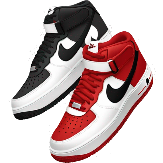 Nike red black and white air force 1 shadows emoji