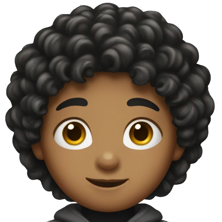 Kid with black curly hair emoji