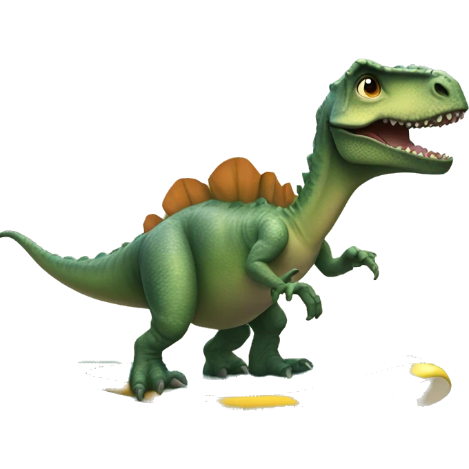 dinosaur wearing tutu riding surfboard  emoji