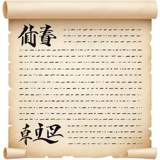 Calligraphy Paper – White parchment with black strokes. emoji