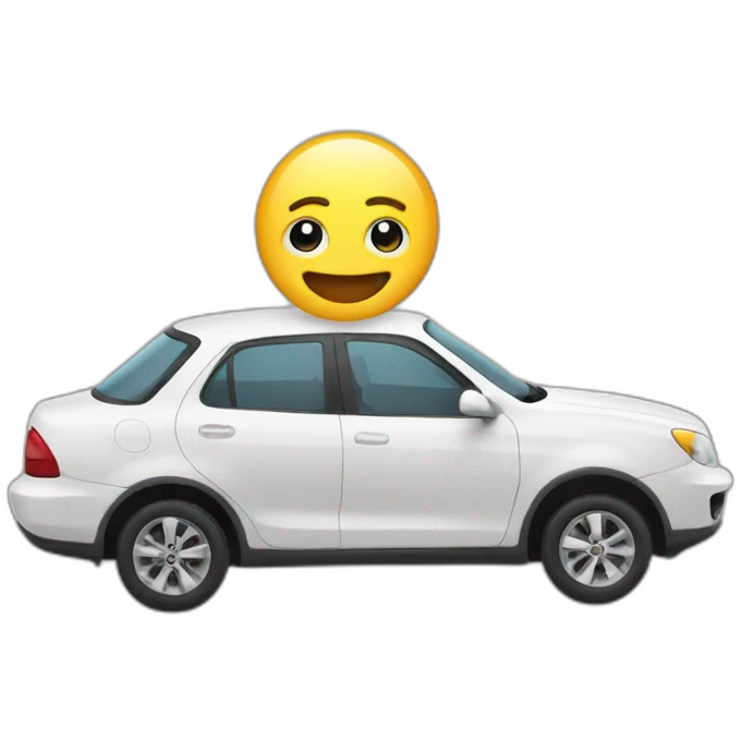 Chat sur un voiture volante emoji