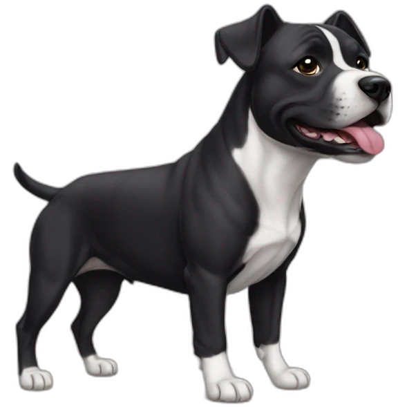 Una perra Staffordshire totalmente negra emoji