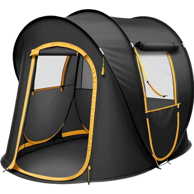 Tall Oval Narrow Pop up tent black emoji