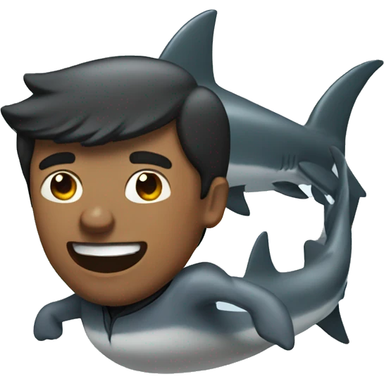 man on a shark emoji