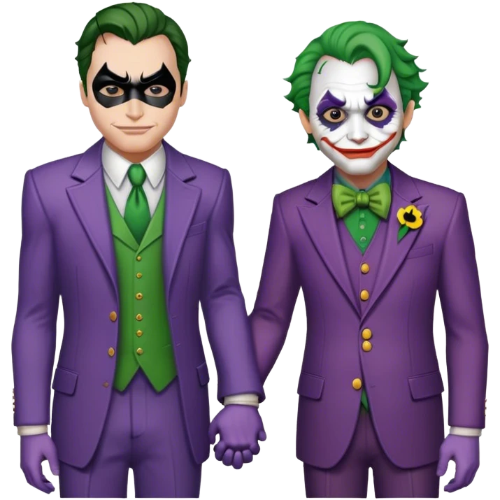the batman and the joker holding hands emoji