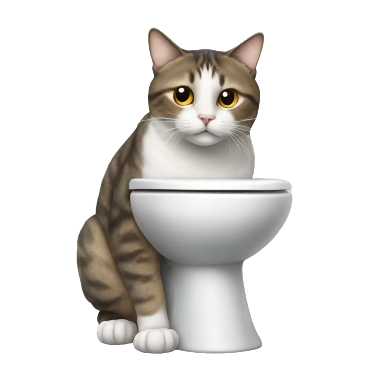 Cat sitting on a toilet emoji