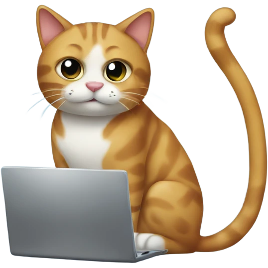 Cat working on computer emoji