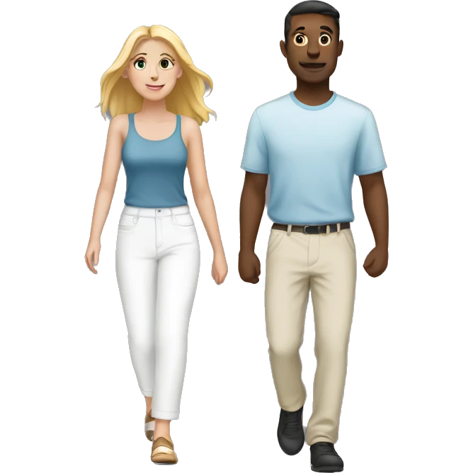 white couple walking to the side emoji