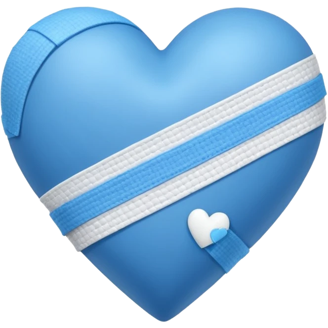 corazón azul con tiritas  emoji