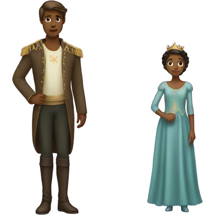 Tall princess with short prince emoji