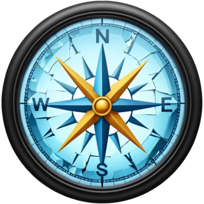 a broken ugly compass glass broken emoji