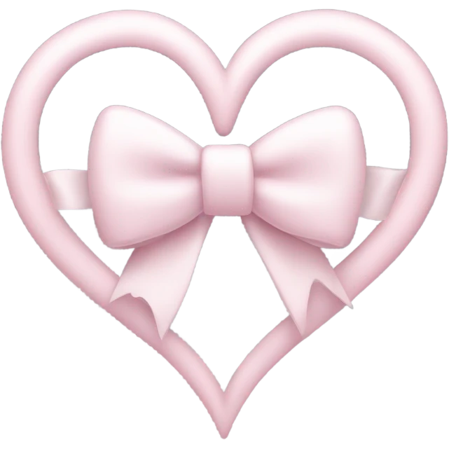 Pastel pink heart with white bow emoji