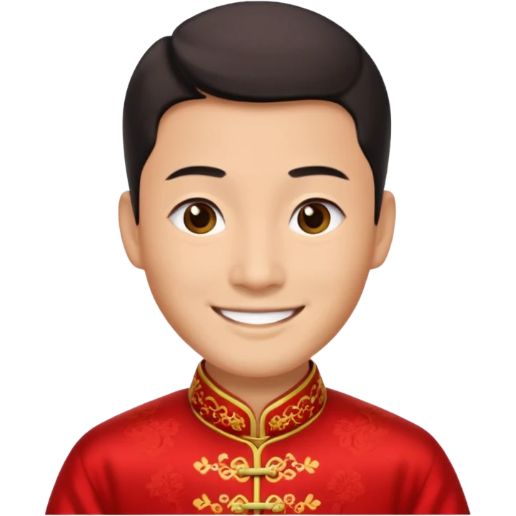 Chinese groom, traditional, culture of chinese, smiley on face. emoji